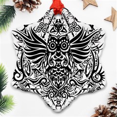 Tattoo Tribal Owl Ornament (snowflake) by Valentinaart