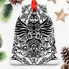 Tattoo Tribal Owl Ornament (bell) by Valentinaart