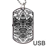 Tattoo tribal owl Dog Tag USB Flash (Two Sides) Front