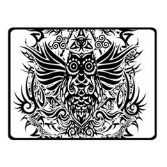 Tattoo Tribal Owl Double Sided Fleece Blanket (small) 