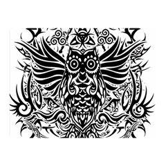 Tattoo Tribal Owl Double Sided Flano Blanket (mini)  by Valentinaart