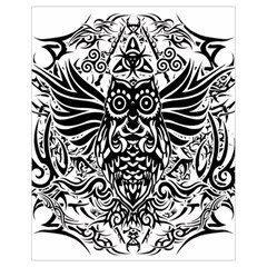 Tattoo Tribal Owl Drawstring Bag (small) by Valentinaart