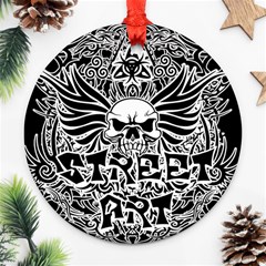 Tattoo Tribal Street Art Ornament (round) by Valentinaart