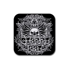 Tattoo Tribal Street Art Rubber Coaster (square)  by Valentinaart