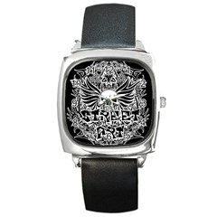 Tattoo Tribal Street Art Square Metal Watch by Valentinaart