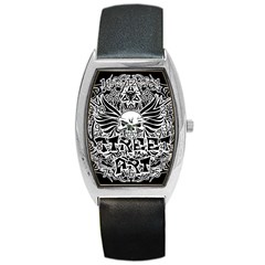 Tattoo Tribal Street Art Barrel Style Metal Watch by Valentinaart