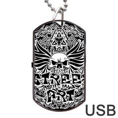 Tattoo Tribal Street Art Dog Tag Usb Flash (one Side) by Valentinaart