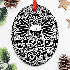 Tattoo Tribal Street Art Ornament (oval Filigree) by Valentinaart