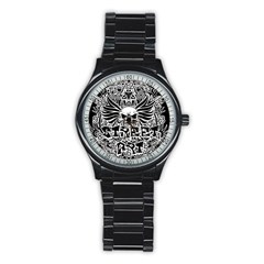 Tattoo Tribal Street Art Stainless Steel Round Watch by Valentinaart