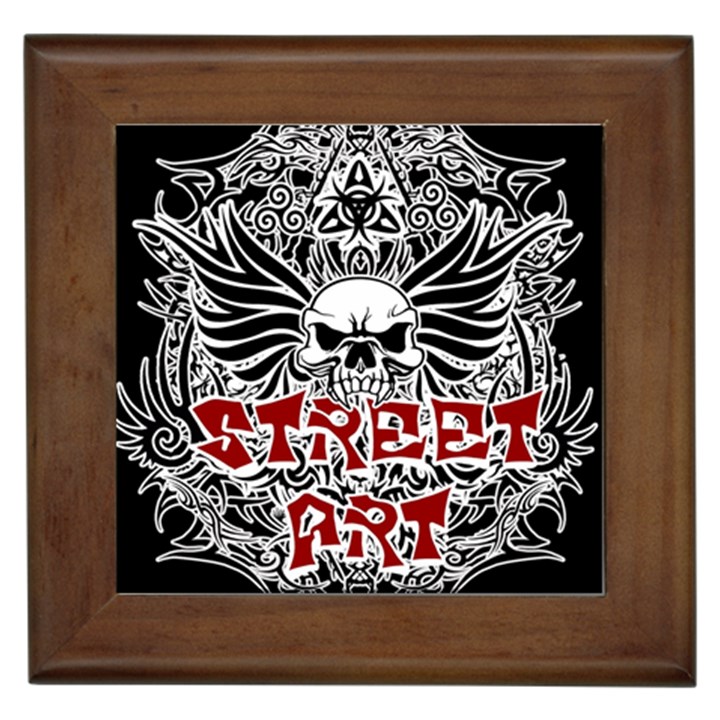 Tattoo tribal street art Framed Tiles