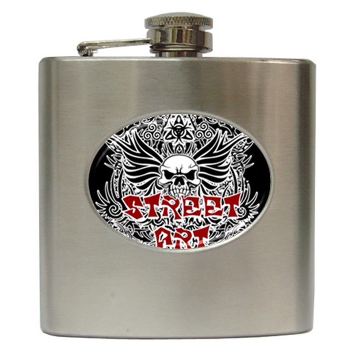 Tattoo tribal street art Hip Flask (6 oz)