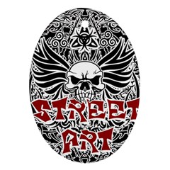 Tattoo tribal street art Oval Ornament (Two Sides)