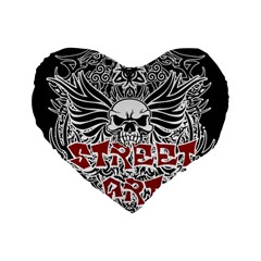 Tattoo tribal street art Standard 16  Premium Flano Heart Shape Cushions