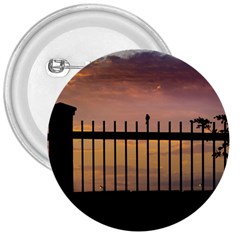 Small Bird Over Fence Backlight Sunset Scene 3  Buttons by dflcprints