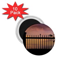 Small Bird Over Fence Backlight Sunset Scene 1 75  Magnets (10 Pack)  by dflcprints