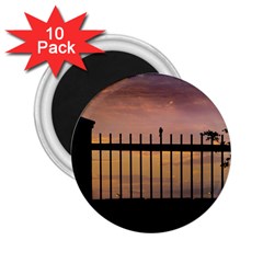 Small Bird Over Fence Backlight Sunset Scene 2 25  Magnets (10 Pack)  by dflcprints