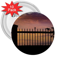 Small Bird Over Fence Backlight Sunset Scene 3  Buttons (10 Pack)  by dflcprints