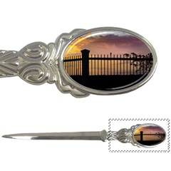 Small Bird Over Fence Backlight Sunset Scene Letter Openers by dflcprints