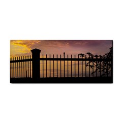 Small Bird Over Fence Backlight Sunset Scene Cosmetic Storage Cases by dflcprints