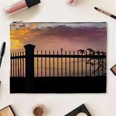 Small Bird Over Fence Backlight Sunset Scene Cosmetic Bag (xl) by dflcprints