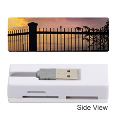 Small Bird Over Fence Backlight Sunset Scene Memory Card Reader (stick)  by dflcprints