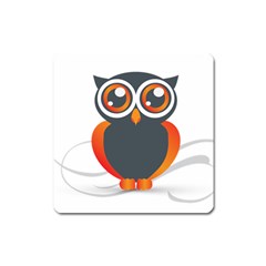 Owl Logo Square Magnet by BangZart