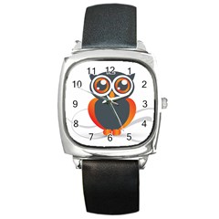 Owl Logo Square Metal Watch by BangZart