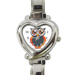 Owl Logo Heart Italian Charm Watch by BangZart