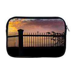 Small Bird Over Fence Backlight Sunset Scene Apple Macbook Pro 17  Zipper Case by dflcprints