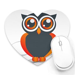 Owl Logo Heart Mousepads by BangZart