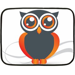 Owl Logo Double Sided Fleece Blanket (mini)  by BangZart