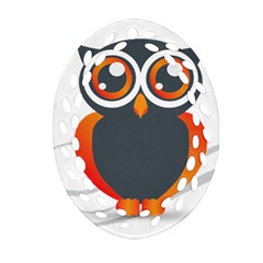 Owl Logo Oval Filigree Ornament (two Sides) by BangZart