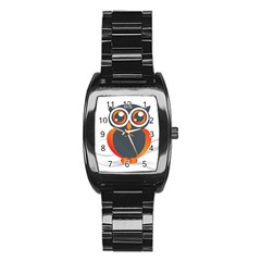 Owl Logo Stainless Steel Barrel Watch by BangZart