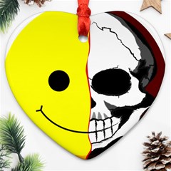 Skull Behind Your Smile Ornament (heart) by BangZart