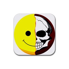 Skull Behind Your Smile Rubber Coaster (square)  by BangZart