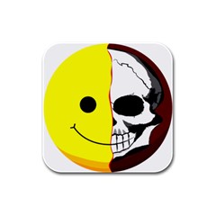 Skull Behind Your Smile Rubber Square Coaster (4 Pack)  by BangZart