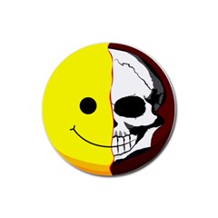 Skull Behind Your Smile Rubber Coaster (round)  by BangZart