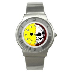 Skull Behind Your Smile Stainless Steel Watch by BangZart