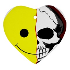 Skull Behind Your Smile Heart Ornament (two Sides) by BangZart