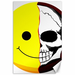 Skull Behind Your Smile Canvas 24  X 36  by BangZart