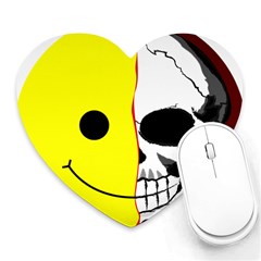 Skull Behind Your Smile Heart Mousepads by BangZart