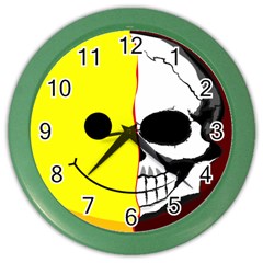 Skull Behind Your Smile Color Wall Clocks by BangZart