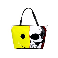 Skull Behind Your Smile Shoulder Handbags by BangZart