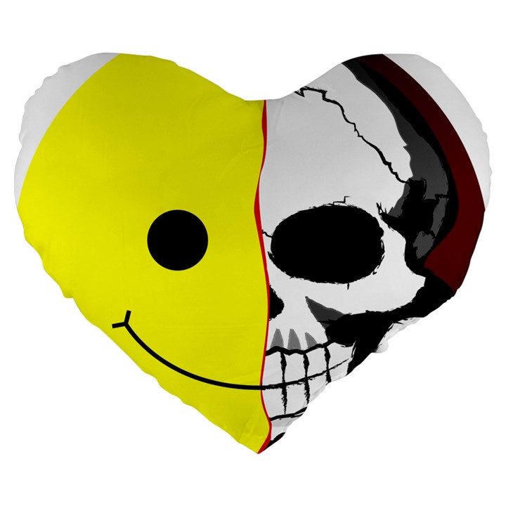 Skull Behind Your Smile Large 19  Premium Heart Shape Cushions