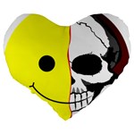 Skull Behind Your Smile Large 19  Premium Heart Shape Cushions Back