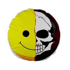 Skull Behind Your Smile Standard 15  Premium Flano Round Cushions by BangZart