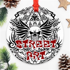 Tattoo Tribal Street Art Ornament (round) by Valentinaart