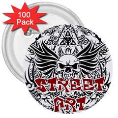 Tattoo Tribal Street Art 3  Buttons (100 Pack)  by Valentinaart