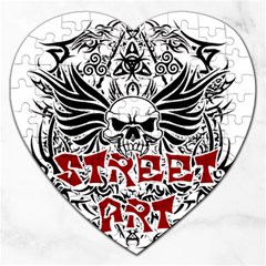 Tattoo Tribal Street Art Jigsaw Puzzle (heart) by Valentinaart