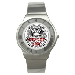 Tattoo Tribal Street Art Stainless Steel Watch by Valentinaart